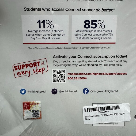 Fundamentals of Taxation 2023 Loose Leaf Textbook New Sealed McGraw Hill Connect - Picture 6 of 8